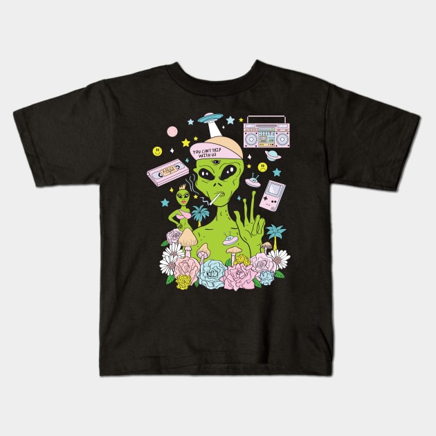 Alien Paradise Kids T-Shirt by LunaElizabeth